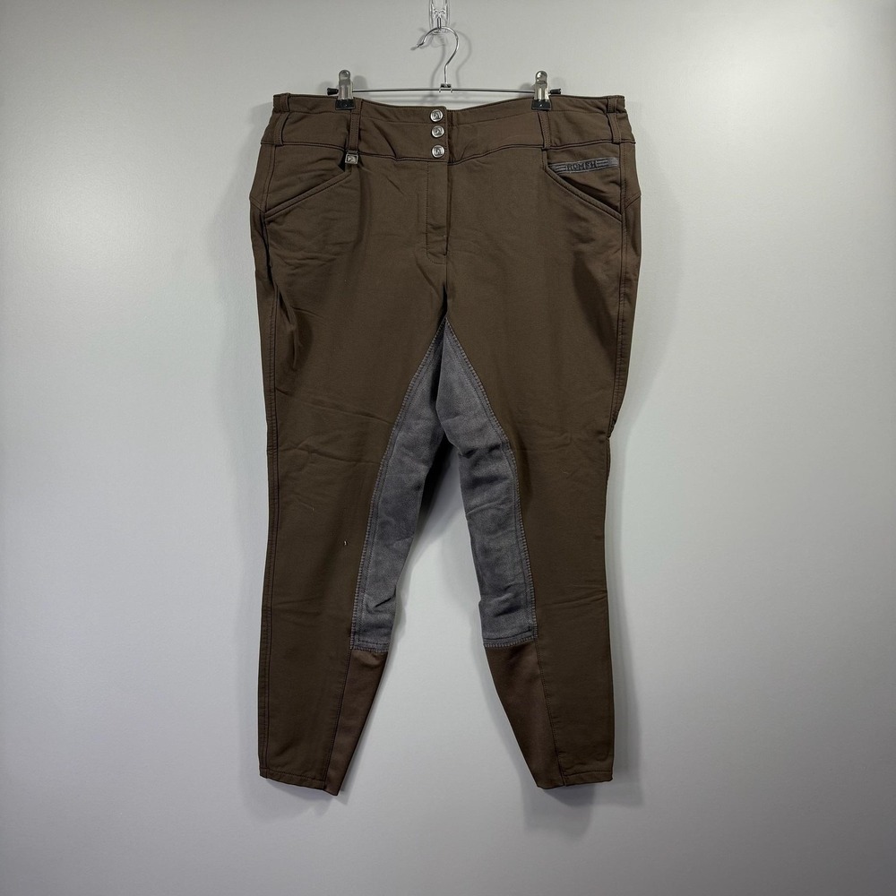 ROMFH Pants Womens 36R Brown Full Seat Riding Jeggings Equestrian Breeches
